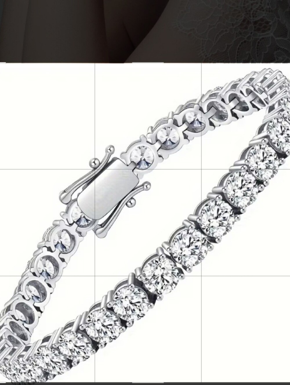925 Sterling Silver White Tennis Bracelet